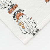 I幽霊ピープル年間のまわりに幽霊オレンジ フリースブランケット (角)