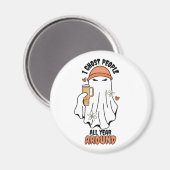 I幽霊ピープル年間のまわりに幽霊オレンジ マグネット (正面/裏面)