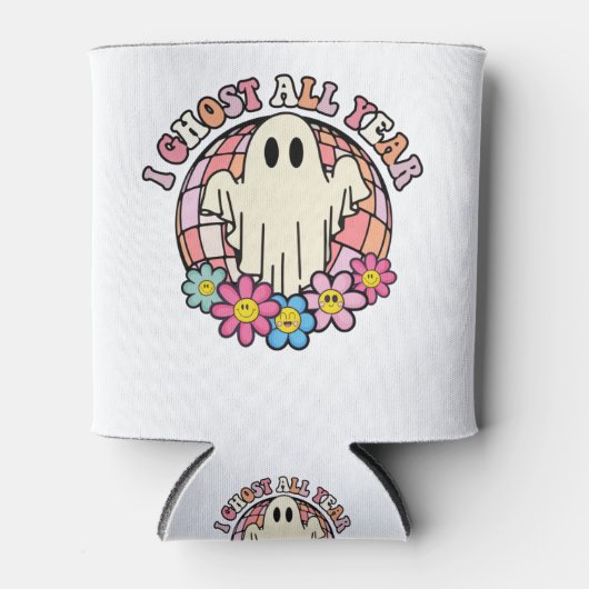 I幽霊レトロハロウィーン 缶クーラー (正面)