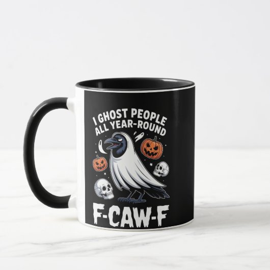 I幽霊人一年中のまわりにF-Caw-Fハロウィーン マグカップ (左)