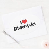 I愛するハートバイク 楕円形シール (封筒)