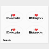 I愛するハートバイク 楕円形シール (シート)