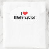 I愛するハートバイク 楕円形シール (バッグ)