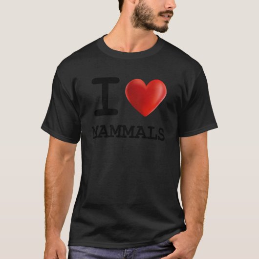 I愛する哺乳類の動物ペットハート Tシャツ (正面)