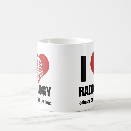 I愛する放射線科カッコいい科カスタム放射線科 コーヒーマグカップ (中央)
