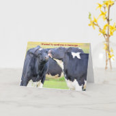 I愛する牛グリーティングカード カード (黄色い花)