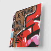 - I愛と非Jeのt'aime moiの私どちらも スクエア壁時計 (傾斜)