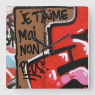 - I愛と非Jeのt'aime moiの私どちらも スクエア壁時計