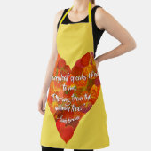 I愛の秋 – 赤い《植物》アスペンリーフハート1、ブロンテク引用文 エプロン (インサイチュ)