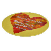 I愛の秋 – 赤い《植物》アスペンリーフハート1、ブロンテク引用文 カッティングボード (角)