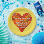 I愛の秋 – 赤い《植物》アスペンリーフハート1、ブロンテク引用文 ペーパープレート (パーティー)