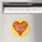 I愛の秋 – 赤い《植物》アスペンリーフハート1、ブロンテク引用文 マグネット (インサイチュ (食洗機))