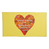 I愛の秋 – 赤い《植物》アスペンリーフハート1、ブロンテク引用文 枕カバー (裏面-右)