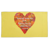 I愛の秋 – 赤い《植物》アスペンリーフハート1、ブロンテク引用文 枕カバー (正面右)