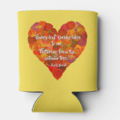 I愛の秋 – 赤い《植物》アスペンリーフハート1、ブロンテク引用文 缶クーラー (裏面)