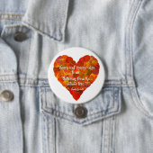 I愛の秋 – 赤い《植物》アスペンリーフハート1、ブロンテク引用文 缶バッジ (インサイチュ)