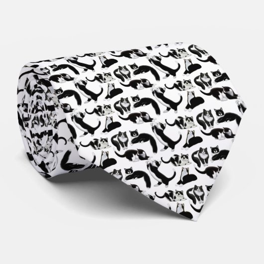I愛タキシード猫のタイ ネクタイ (ロール)