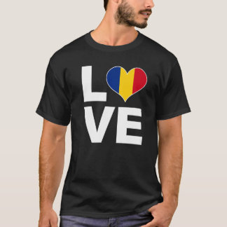 I愛ルーマニアハート国旗ルーマニア Tシャツ