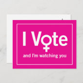 I投票はがき – ピンク ポストカード (正面/裏面)