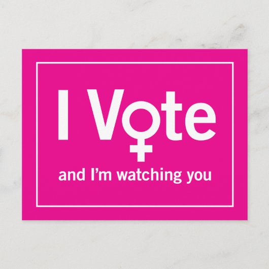 I投票はがき – ピンク ポストカード (正面)