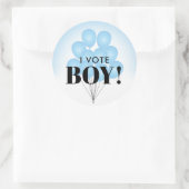 I投票ボーイブルーバルーン性別の表示パーティー ラウンドシール (バッグ)