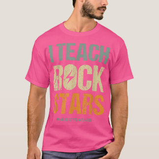 I教えロックスターおもしろい先生初日 Tシャツ