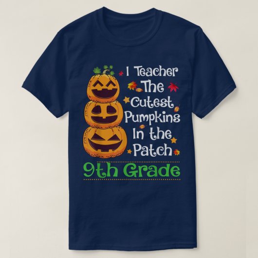 I教え The Cutest Pumpkin 9年生先生ハロ Tシャツ (デザイン正面)