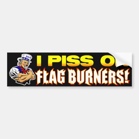 I旗バーナーのP*ss! バンパーステッカー (正面)
