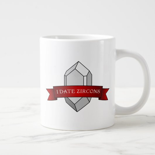 I日付ジルコン – 地質学者のジルコン結晶 ジャンボコーヒーマグカップ (右)