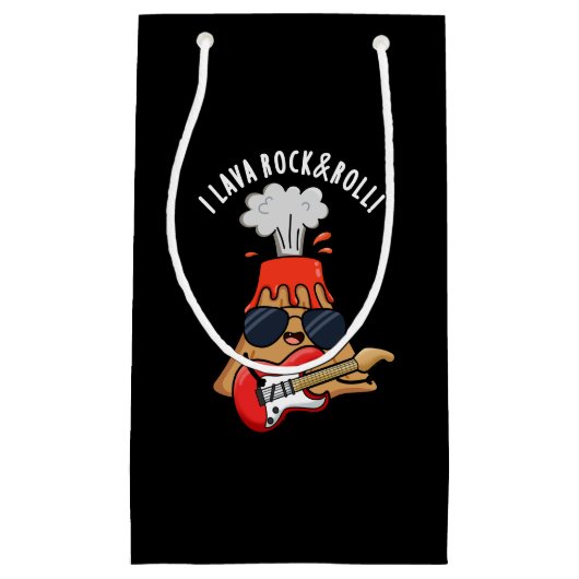 I溶岩及びロール火山プおもしろいン暗黒BG スモールペーパーバッグ (正面)