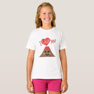 I溶岩火山ハートの甘いしゃれのワイシャツ Tシャツ