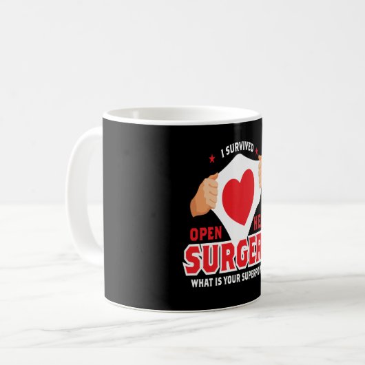 I生き延び Openハート手術ハート コーヒーマグカップ (正面左)