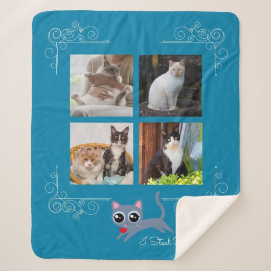 I盗むハートカスタム写真 シェルパブランケット (正面)