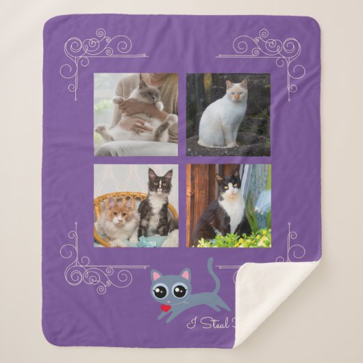 I盗むハートカスタム写真 シェルパブランケット (正面)