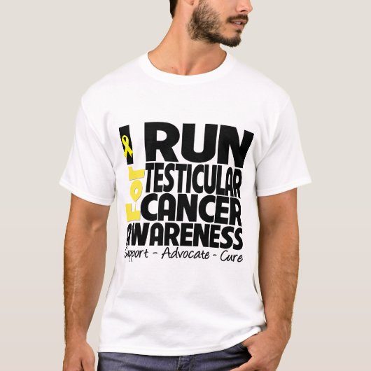 I睾丸癌の認識度のために走られて Tシャツ (正面)