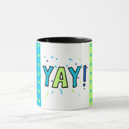 I祝 Yay I Graduity - Dots Blue Green Mug マグカップ