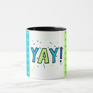 I祝 Yay I Graduity - Dots Blue Green Mug マグカップ