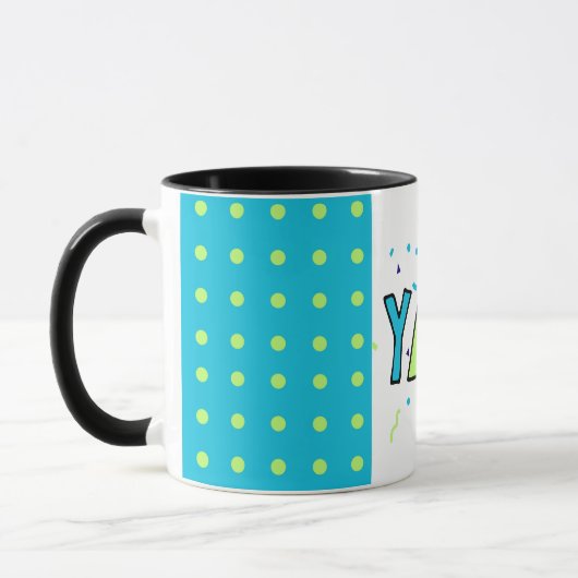 I祝 Yay I Graduity - Dots Blue Green Mug マグカップ (左)