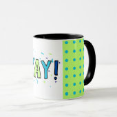 I祝 Yay I Graduity - Dots Blue Green Mug マグカップ (正面右)