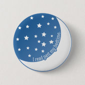 I私の就寝時間の様式化されたグラフィックPinボタンを過ぎて読まれて 缶バッジ (正面)