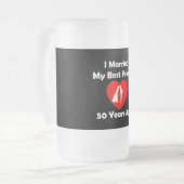 I私の親友50年前に結婚した フロストグラスビールジョッキ (正面左)