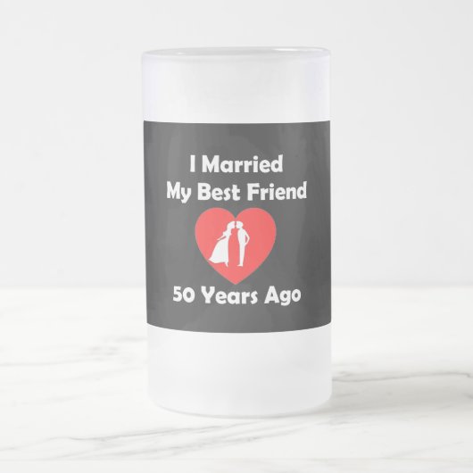 I私の親友50年前に結婚した フロストグラスビールジョッキ (中央)