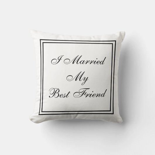 I結婚した私の親友のパーソナライズな結婚式の日付 クッション (正面)