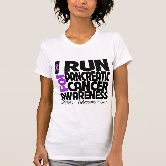 I膵臓癌の認識度のために走られて Tシャツ (正面)