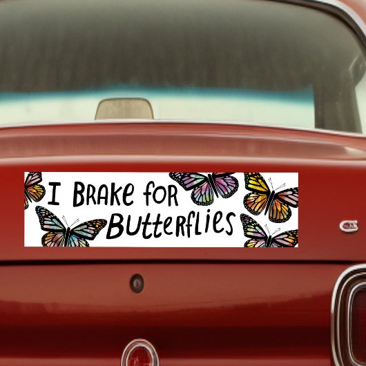 I蝶(昆虫)オオカバマダラ、モナーク水彩用ブレーキ バンパーステッカー