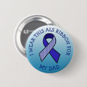 I衣服このALSリボンをパパボタン 缶バッジ (正面&裏面)
