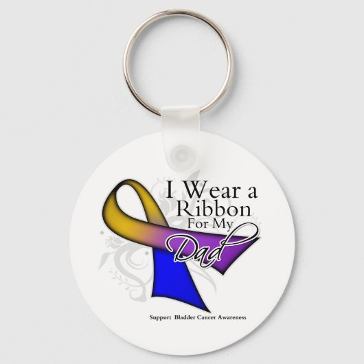 I衣服のリボンをパパ – 膀胱がん キーホルダー (正面)