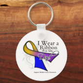I衣服のリボンをパパ – 膀胱がん キーホルダー (正面)