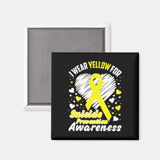 I衣服イエロー自殺防止認識度 マグネット (正面/裏面)