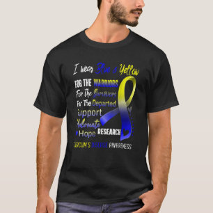 I衣服イエロー&ブルーDercumの病気のアワレン Tシャツ